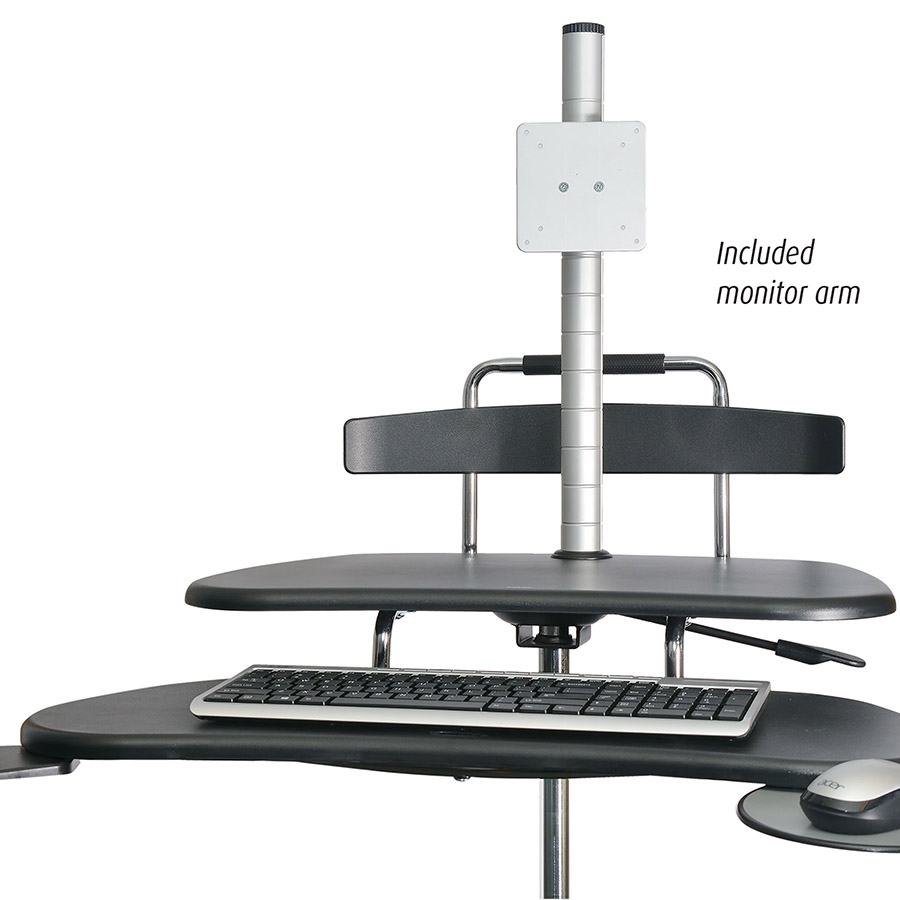 Mobile Height Adjustable Computer Workstation - with LCD Monitor 