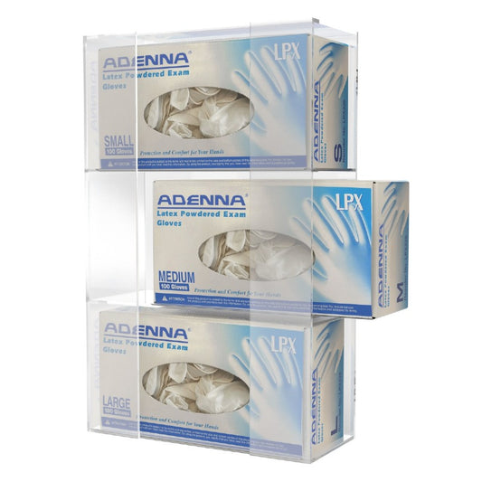 Kantek AH135 Acrylic Triple Glove Dispenser Easy-Box-Swap **NEW**