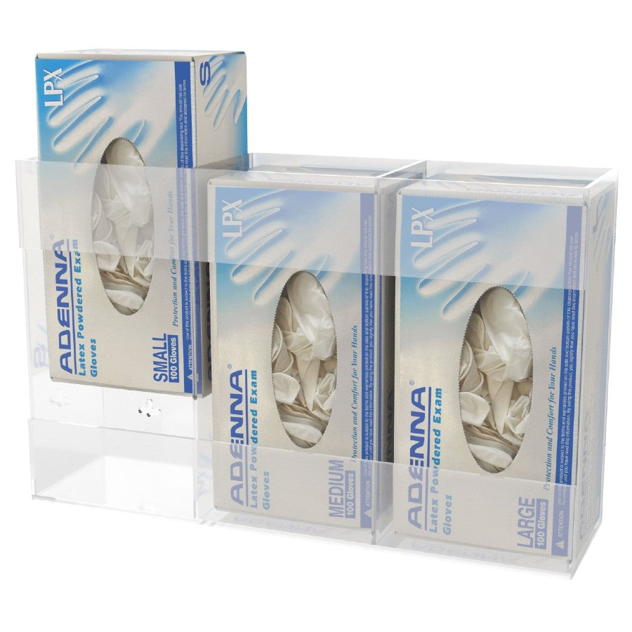 Kantek AH135 Acrylic Triple Glove Dispenser Easy-Box-Swap **NEW**