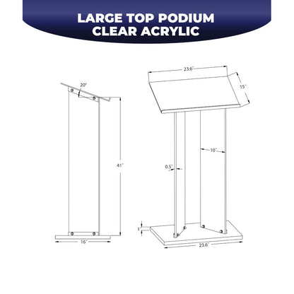 Kantek AP360 Acrylic Standing Podium / Lecturn **NEW**