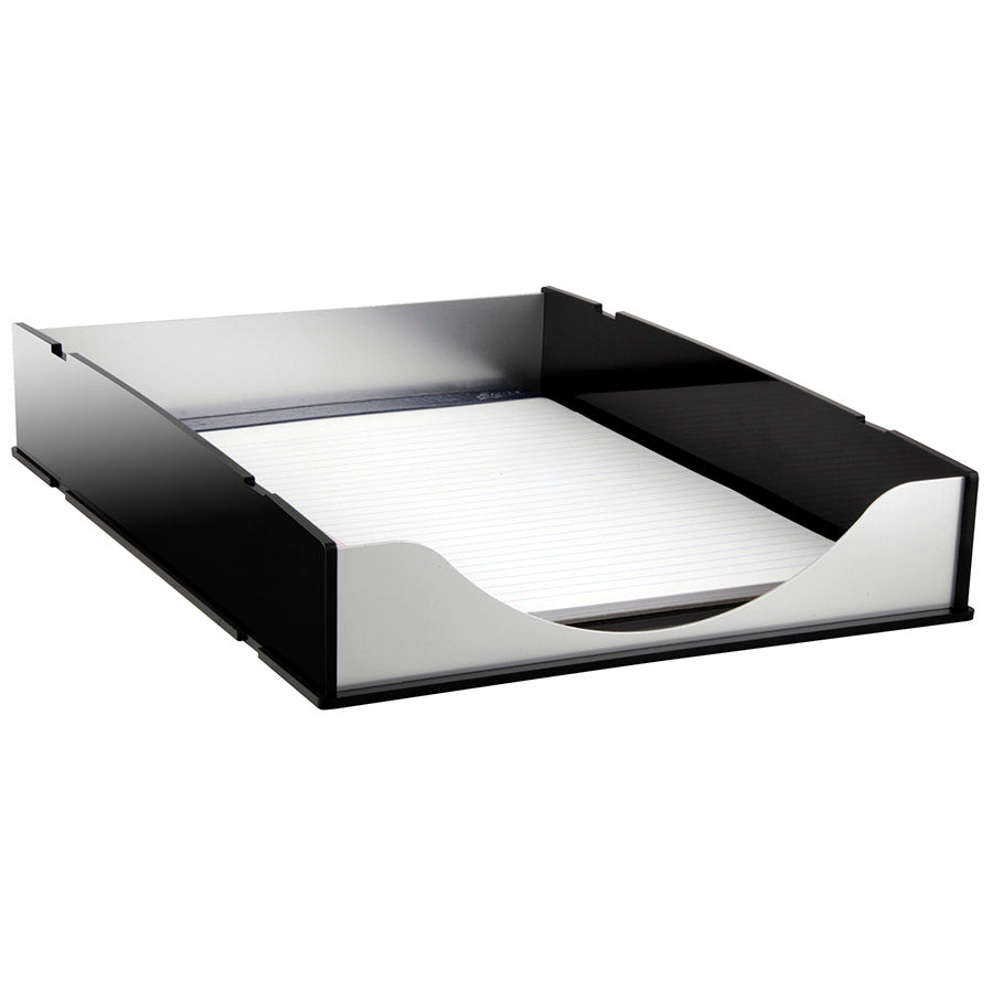 Kantek BA310 Black Acrylic & Aluminum Letter Tray