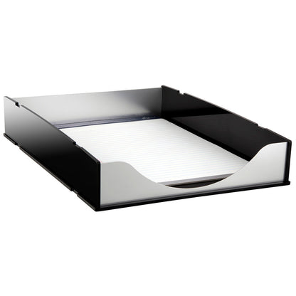 Kantek BA310 Black Acrylic & Aluminum Letter Tray