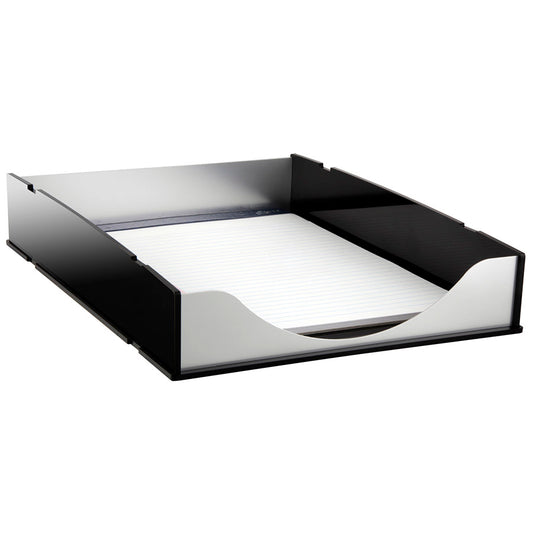 Kantek BA310 Black Acrylic & Aluminum Letter Tray