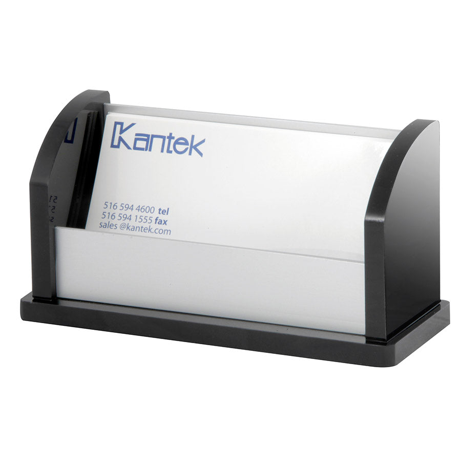 Kantek BA330 Black Acrylic & Aluminum Business Card Holder