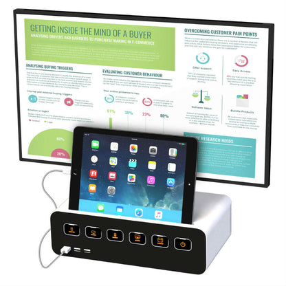 Kantek CM1100 PowerCentral™ Cable Management/ Power Hub/ Monitor-Tablet Stand