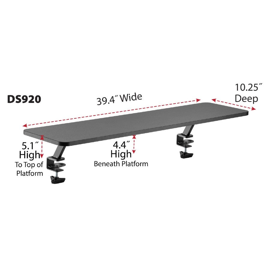 Kantek DS920 Desktop Clamp Shelf, Extra-Wide