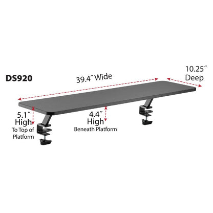 Kantek DS920 Desktop Clamp Shelf, Extra-Wide