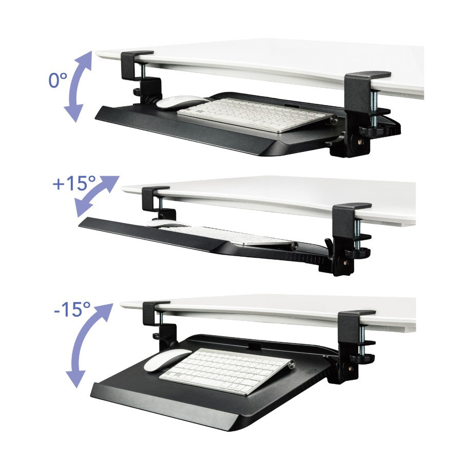 Kantek KT165 Desk Clamp Tilting Keyboard Tray