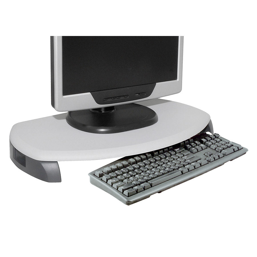 Kantek MS280 Monitor Stand with Keyboard Storage - Two Tone Gray