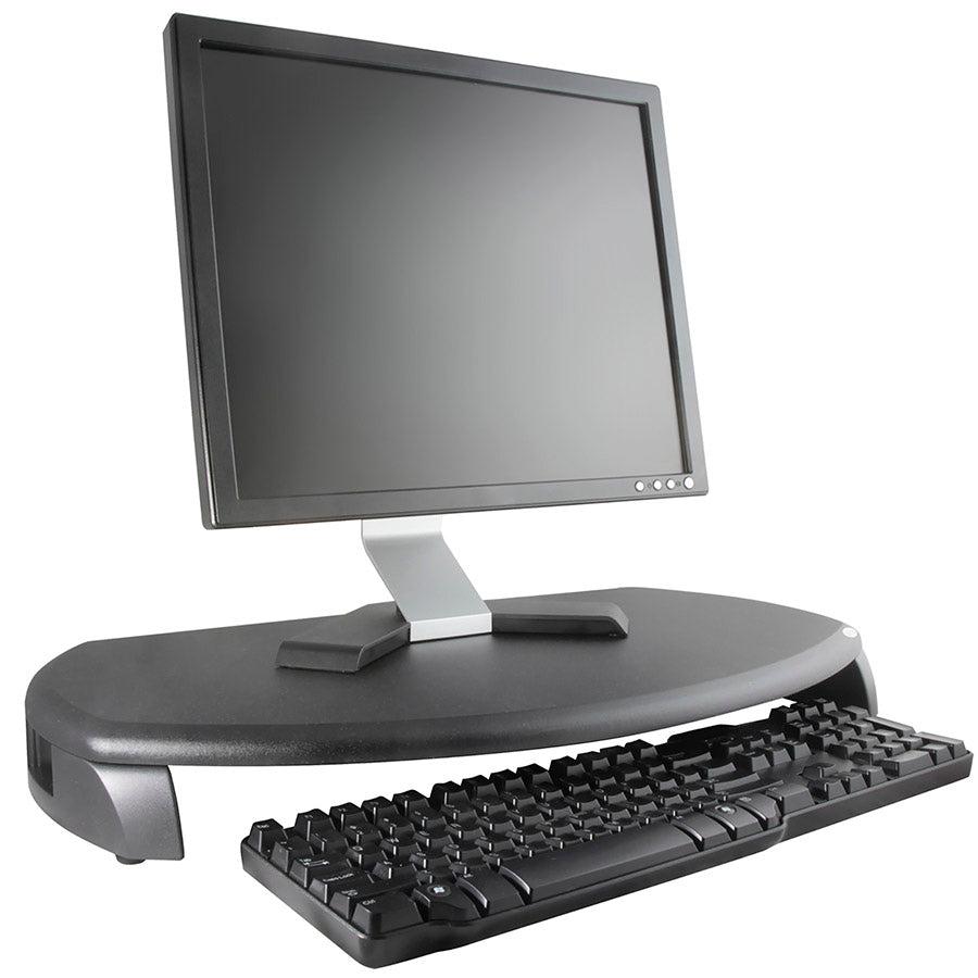 Kantek MS280B Monitor Stand with Keyboard Storage - Black