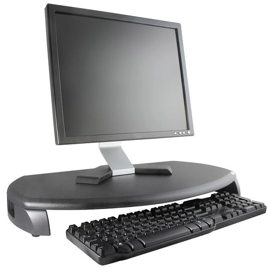 Kantek MS280B Monitor Stand with Keyboard Storage - Black