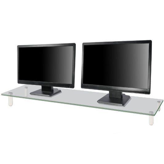 Kantek MS380 Extra Wide Glass Top Monitor Riser