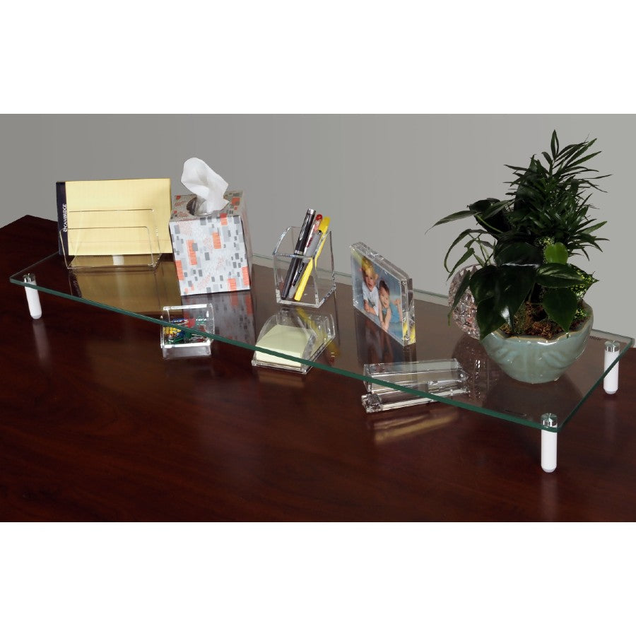 Kantek MS380 Extra Wide Glass Top Monitor Riser
