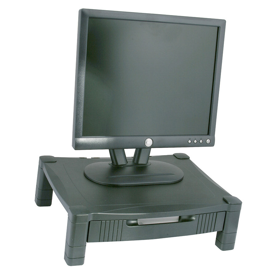 Kantek MS420 Adjustable Monitor Stand - Single Level with Drawer