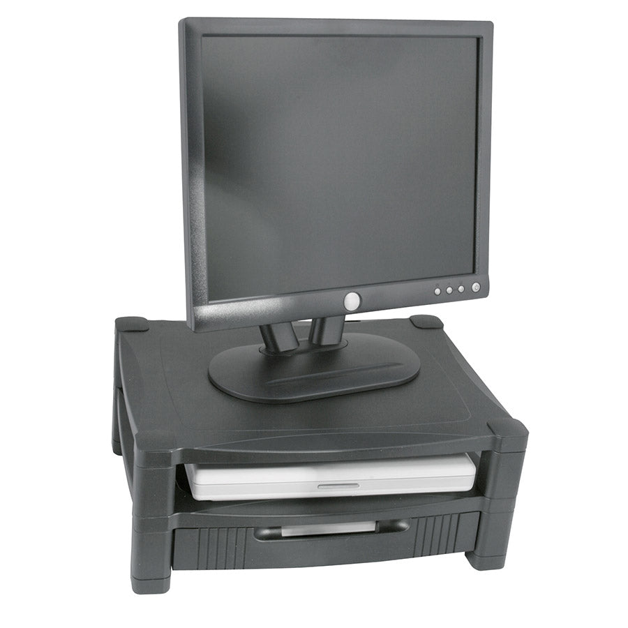 Kantek MS480 Adustable Monitor Stand - Two Tier with Drawer