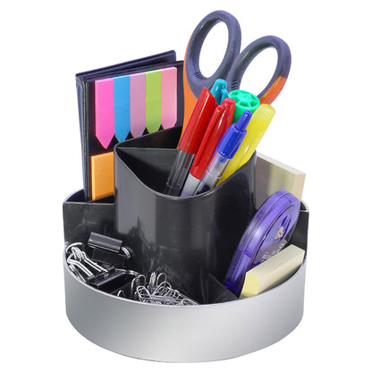 Kantek ORG620 Rotating Desktop Organizer Black/Silver