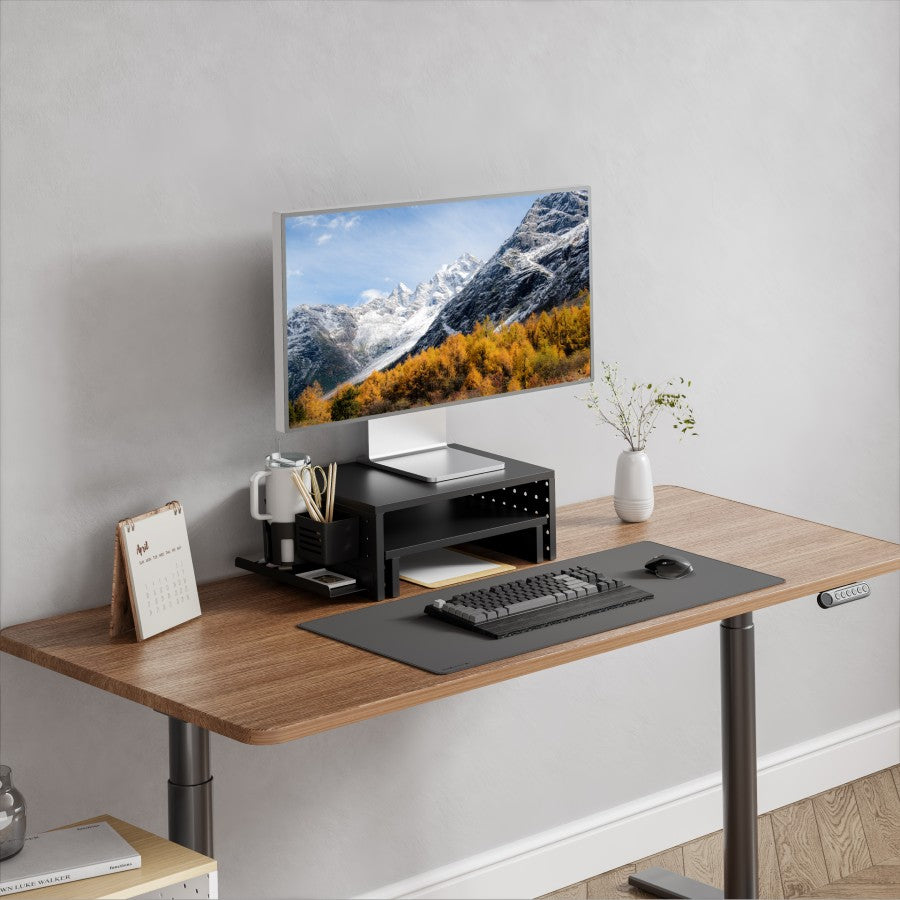 Kantek PBS530 Pegboard Dual Monitor/Laptop Stand with Accessories BLACK **NEW**