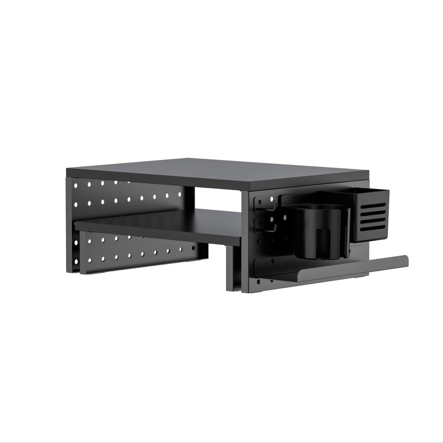 Kantek PBS530 Pegboard Dual Monitor/Laptop Stand with Accessories BLACK **NEW**
