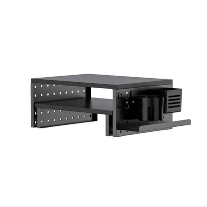 Kantek PBS530 Pegboard Dual Monitor/Laptop Stand with Accessories BLACK **NEW**
