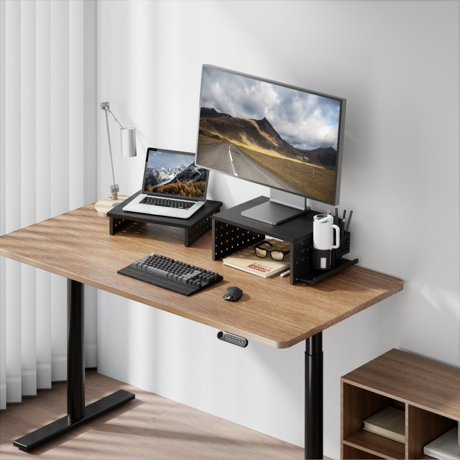 Kantek PBS530 Pegboard Dual Monitor/Laptop Stand with Accessories BLACK **NEW**