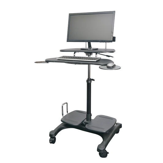 Kantek STS240 Mobile Height Adjustable Computer Workstation - with LCD Monitor Mount Pole
