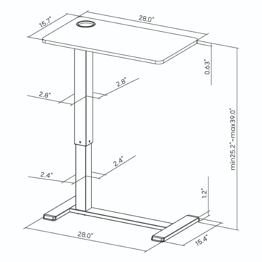 Kantek STS500B Side Desk Mobile Sit to Stand
