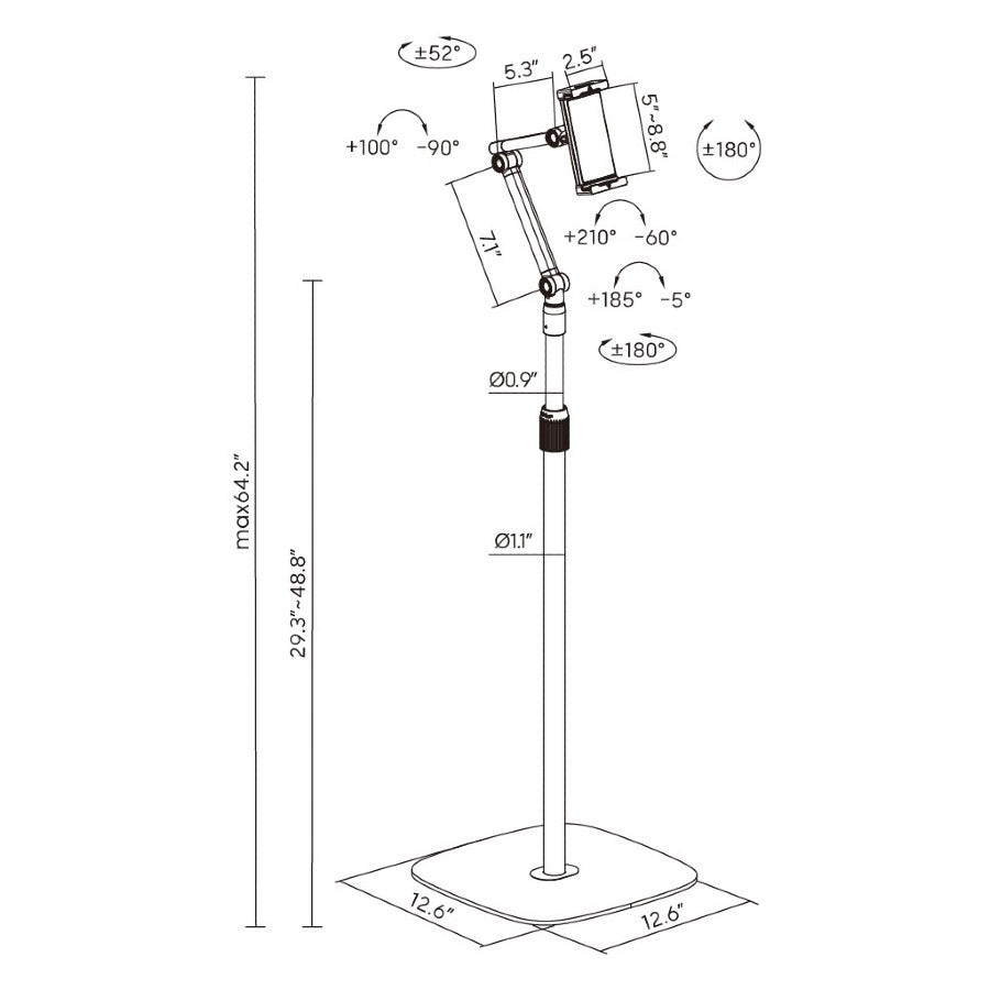 Kantek TS830 Tablet/Phone Floor Stand